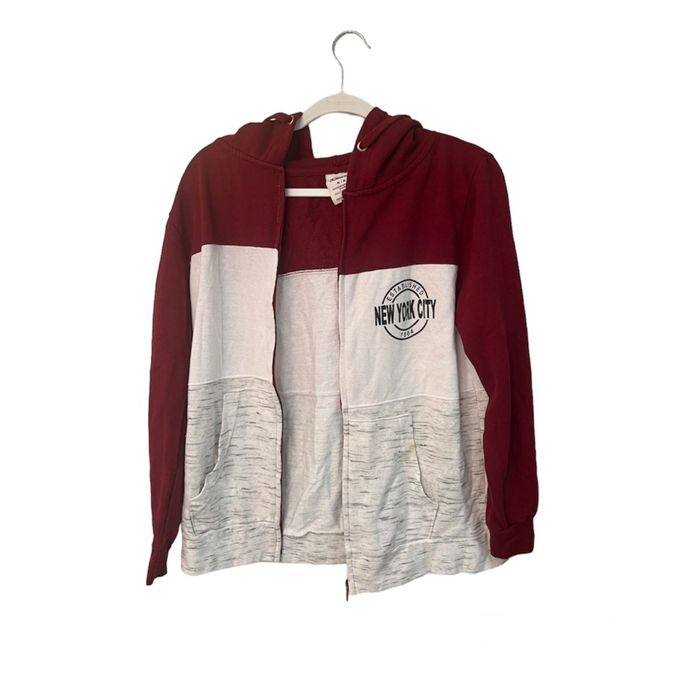 ☆ NYC Burgundy & White Zipup ☆